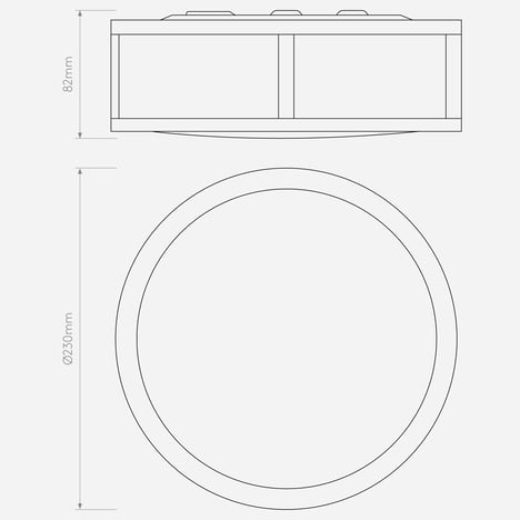 Mashiko Round 300 technical drawing