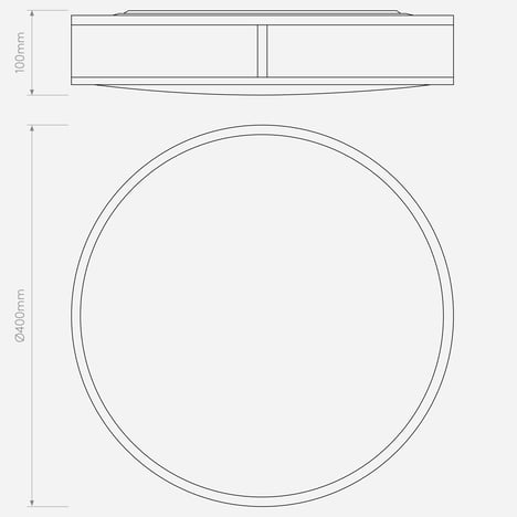Mashiko 400 Round technical drawing