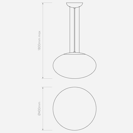 Zeppo Pendant 400 technical drawing
