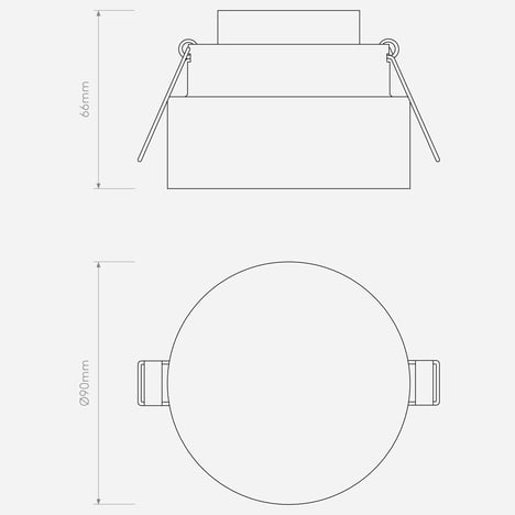 Vancouver Round 90 LED technical drawing