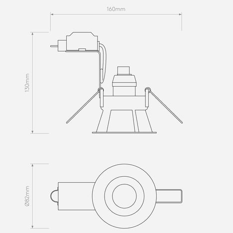 Minima Round Fixed technical drawing