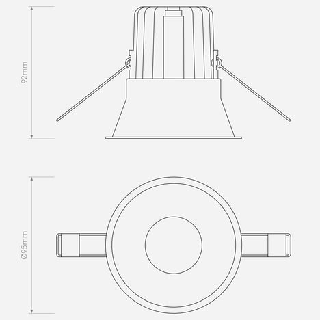 Minima Round IP65 Fire Rated technical drawing