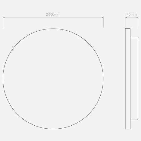 Eclipse Round 300 LED technical drawing