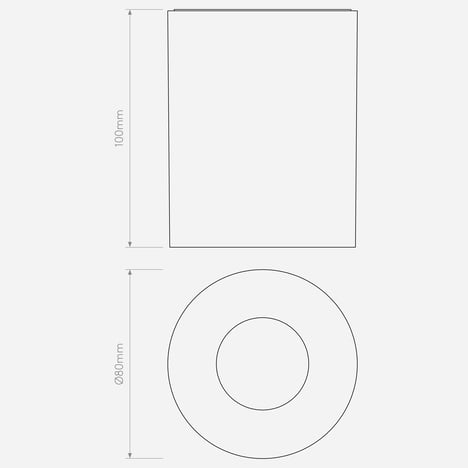 Kos Round 100 LED technical drawing