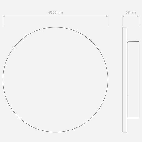 Eclipse Round 250 LED 2700K technical drawing