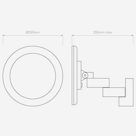 Niimi Round LED technical drawing