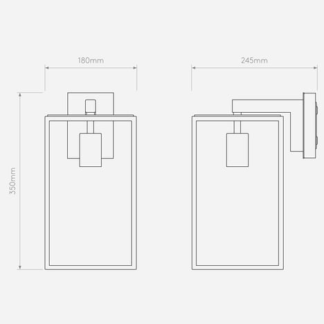 Box Lantern 350 technical drawing