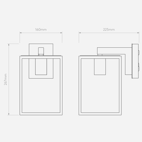 Box Lantern 270 technical drawing