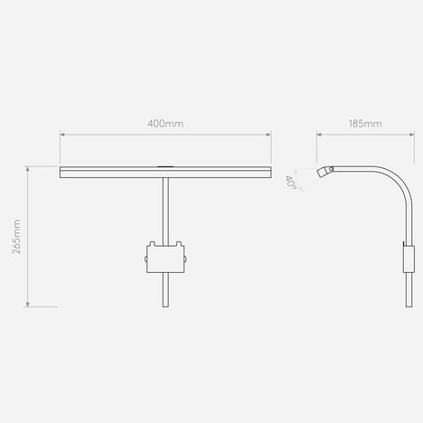 Mondrian 400 Frame Mounted LED technical drawing