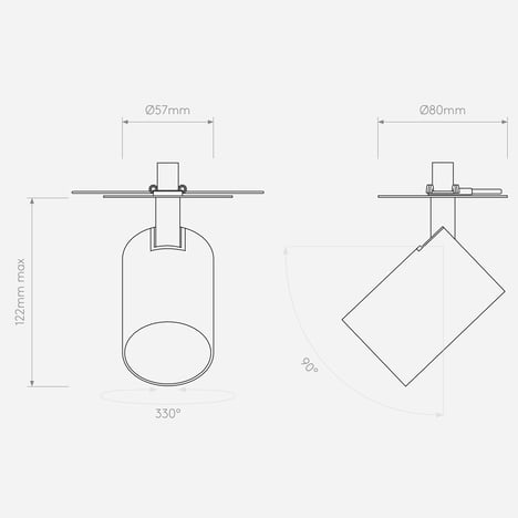 Ascoli Recessed technical drawing