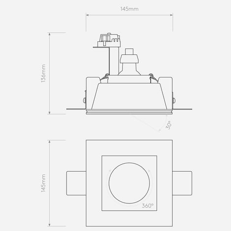 Blanco Square Adjustable technical drawing