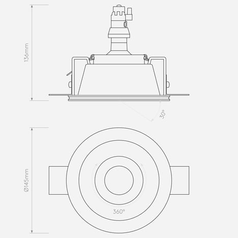 Blanco Round Adjustable technical drawing