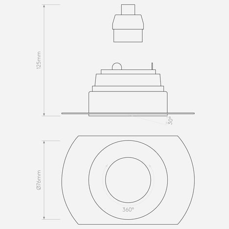 Trimless Round Adjustable technical drawing