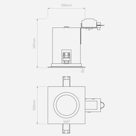 Taro Square Adjustable technical drawing