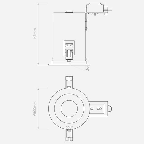 Taro Round Adjustable technical drawing