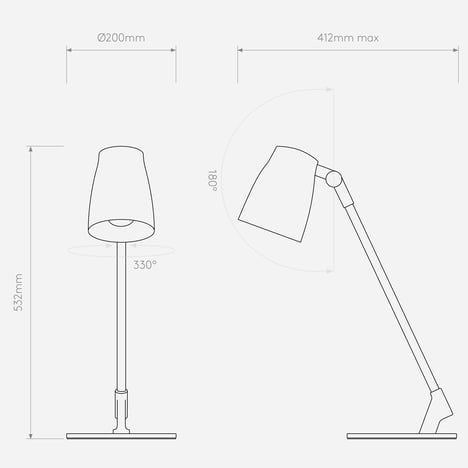 Atelier Desk technical drawing