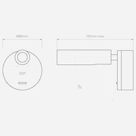 Enna Surface LED technical drawing