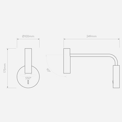 Enna Wall LED technical drawing