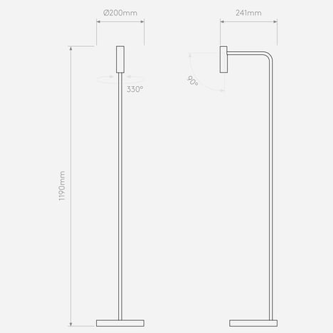 Enna Floor LED technical drawing