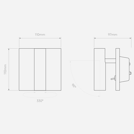 Enna Square Switched LED 3